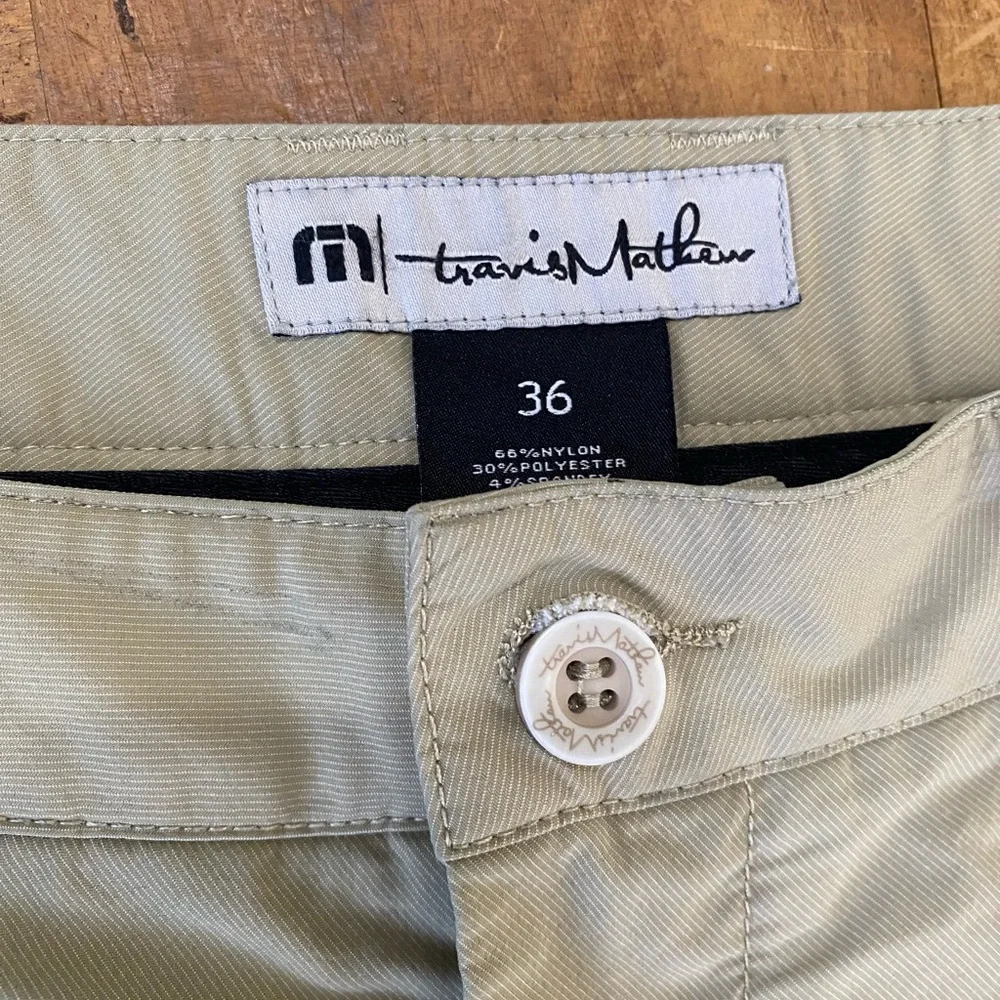 Travis Mathew Shorts Men 36 Tan Khaki Golf Chino - Picture 2 of 7